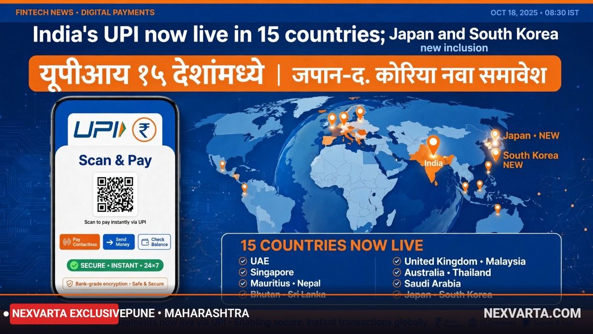 भारताचे यूपीआय आता जगातील १५ देशांमध्ये सुरू; जपान आणि दक्षिण कोरियाचा नवा समावेश
